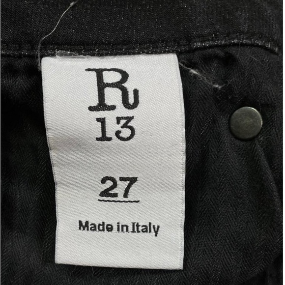 R13 Kate Skinny Jeans Devon Black womens size 27 - Picture 8 of 10